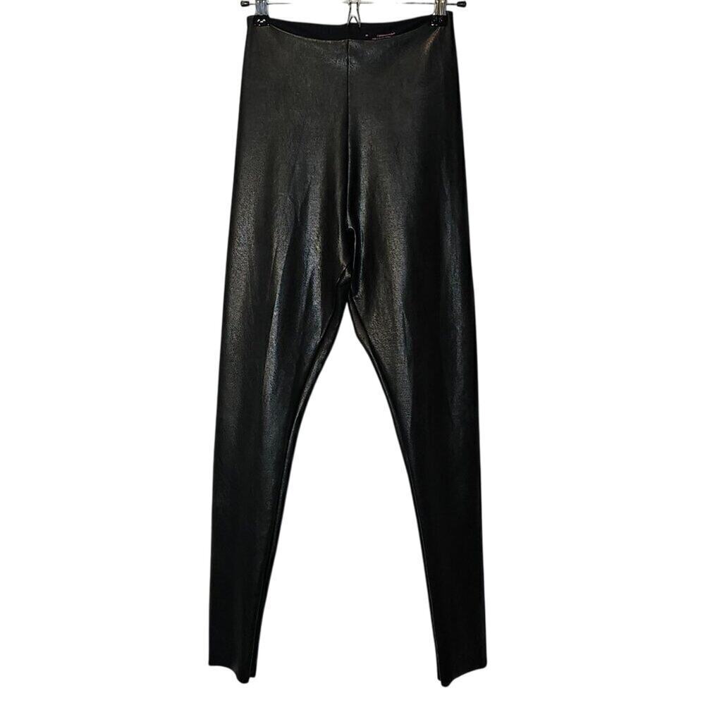 Commando Perfect Tummy Control Slimming Black faux leather leggings Size Medium